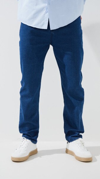 Купить Джинсы Slim Fit однотонные мужские 903 29 Синий Артикул: 2000999453472 Фото №1