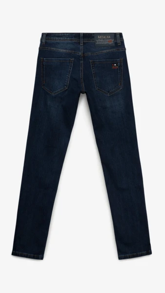 Купити Джинси Slim Fit однотонні чоловічі RB0081DT 27 Темно-синій Артикул: 2000999259005 Фото №5