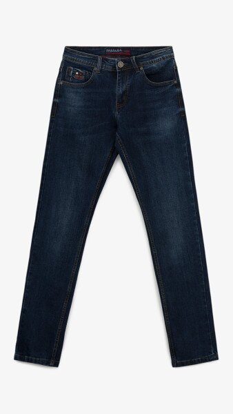Купити Джинси Slim Fit однотонні чоловічі RB0081DT 27 Темно-синій Артикул: 2000999259005 Фото №1
