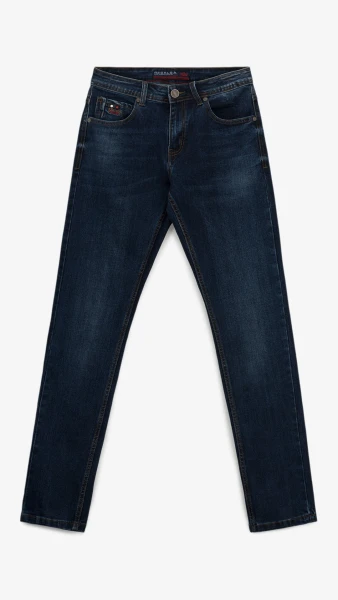 Купити Джинси Slim Fit однотонні чоловічі RB0081DT 27 Темно-синій Артикул: 2000999259005 Фото №1
