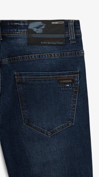 Купити Джинси Slim Fit однотонні чоловічі RB0082DT 27 Темно-синій Артикул: 2000999259159 Фото №3
