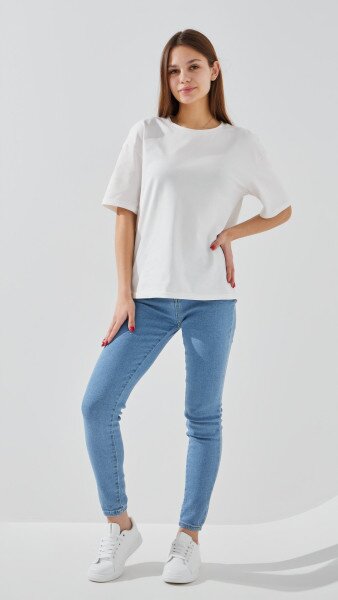 Купить Джинсы Slim Fit женские LAWA WBC02413 34 Светло-синий Артикул: 2000999394256 Фото №2