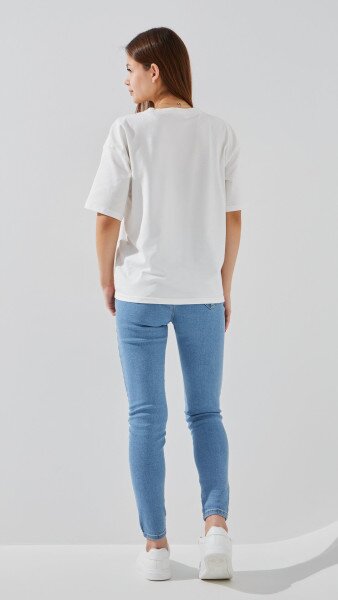 Купить Джинсы Slim Fit женские LAWA WBC02413 34 Светло-синий Артикул: 2000999394256 Фото №5