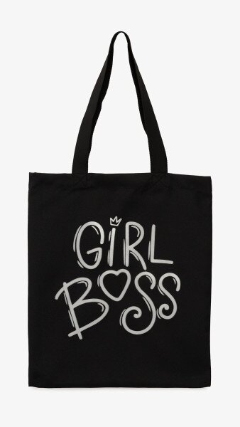 Купити Еко-сумка Kvarta 4228 Girl Boss 35 х 40 см Чорний Артикул: 2000999448621 Фото №1