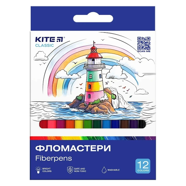 Купить Фломастеры Kite K-447 12 цветов (4063276207067)(SC) Артикул: 4063276207067 Фото №1