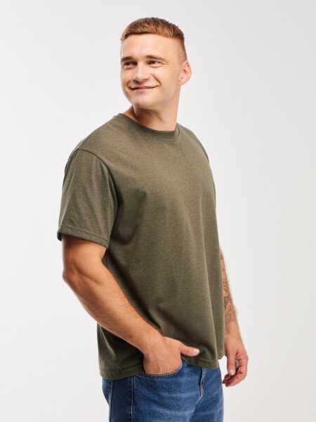 Купить Футболка однотонная мужская GENUA 3025 S Хаки Артикул: 2000999642418 Фото №3