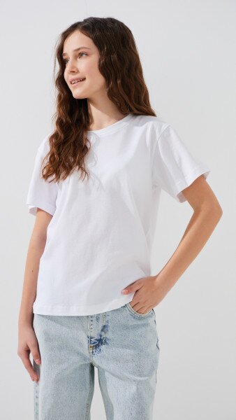 Купити Футболка однотонна дитяча LAWA KBC02303 134 см Білий Артикул: 2000990832962 Фото №12