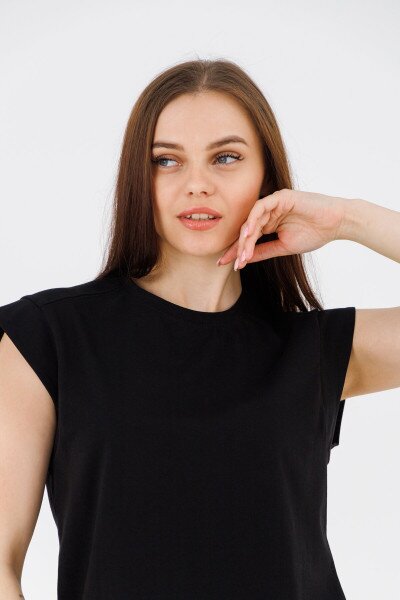 Купить Футболка однотонная женская LAWA WTC02369 XS Черный Артикул: 2000990586513 Фото №2