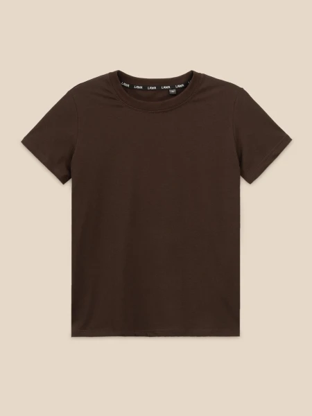 Купити Футболка однотонна жіноча LAWA WBC02531 XS Шоколадний Артикул: 2000999617157 Фото №1