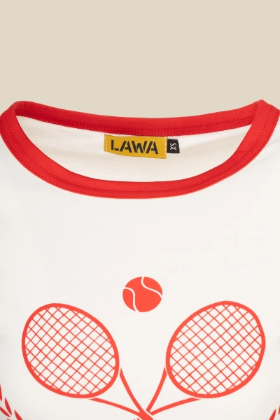 Футболка с принтом Tennis женская LAWA P-WB02365 XS Молочный  Фото №6