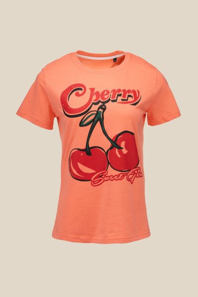 Купити Футболка з принтом жіноча Cherry LAWA P-WB02366 XS Персиковий Артикул: 2000990700520 Фото №6
