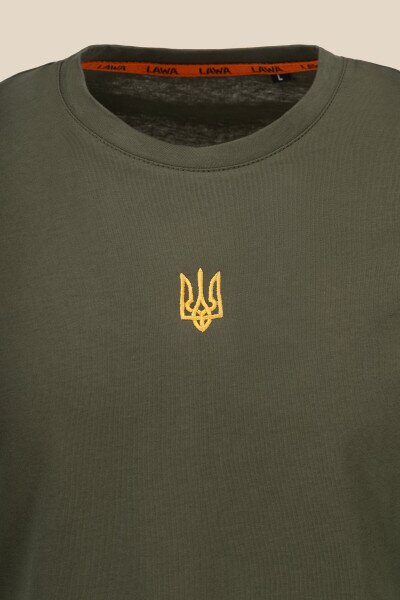 Купити Футболка з принтом чоловіча LAWA E-MB02308 S Оливковий Артикул: 2000990491824 Фото №7