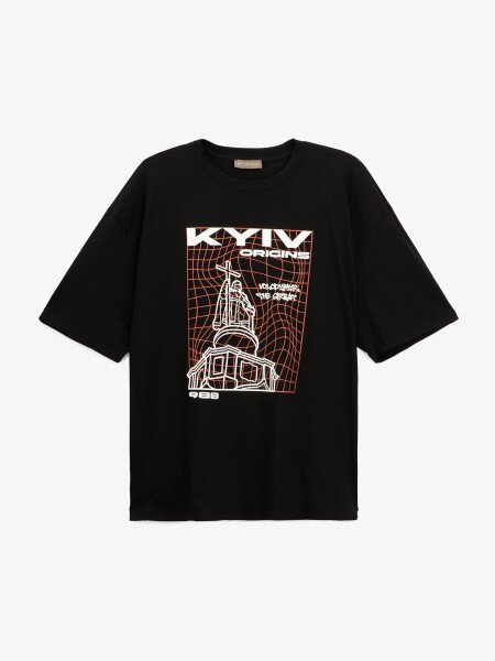 Купити Футболка з принтом чоловіча GENUA G01222-0051 2XL Чорний Артикул: 2000999574870 Фото №1