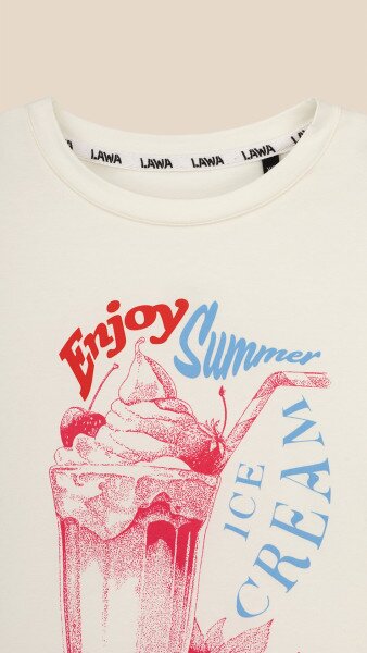 Купить Футболка с принтом Enjoy Summer женская LAWA P-WB02401 L Молочный Артикул: 2000999215360 Фото №7