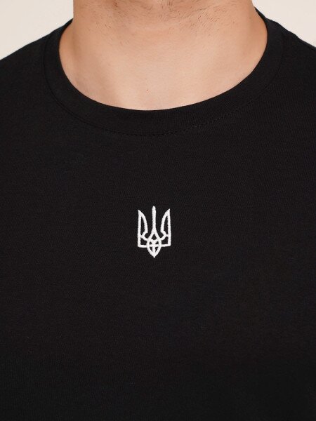 Купить Футболка с принтом мужская Герб белый LAWA E-MB02307 M Черный Артикул: 2000990242693 Фото №2