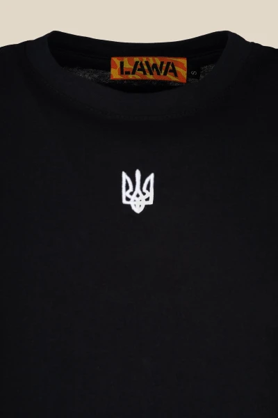 Купити Футболка з принтом чоловіча Герб білий LAWA E-MB02307 3XL Чорний Артикул: 2000990242730 Фото №7