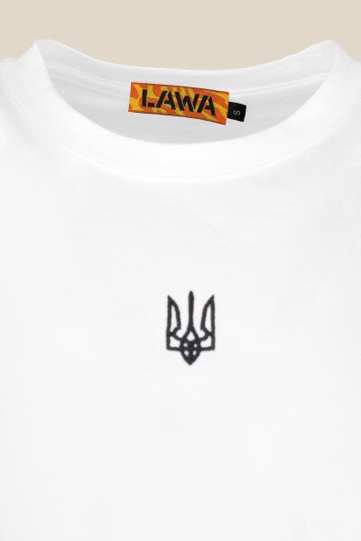 Купити Футболка з принтом чоловіча Герб чорний LAWA E-MB02307 L Білий Артикул: 2000990242822 Фото №8