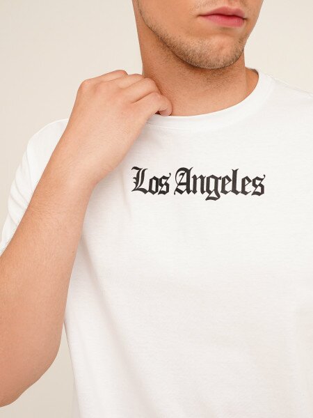 Купить Футболка с принтом Los Angeles мужская LAWA P-MB02303 XL Белый Артикул: 2000990540614 Фото №5