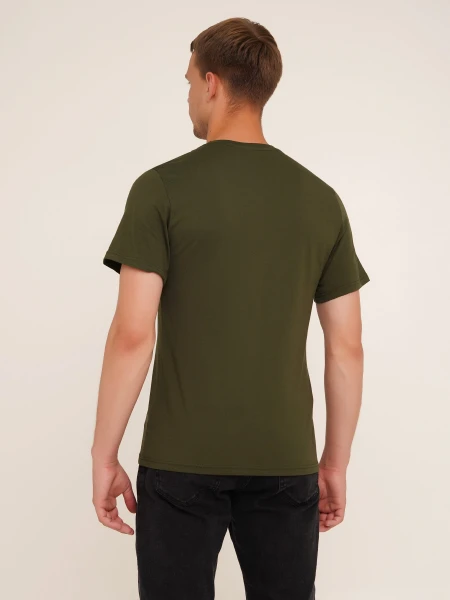 Купити Футболка з принтом чоловіча LAWA E-MB02308 XL Оливковий Артикул: 2000990492159 Фото №3