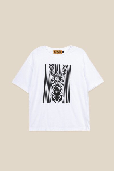 Купити Футболка з принтом жіноча LAWA CTM P-WB02308 Zebra XS Білий Артикул: 2000989893721 Фото №5