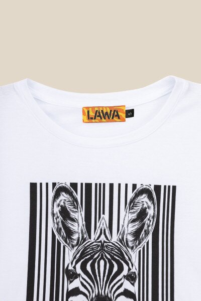 Купити Футболка з принтом жіноча LAWA CTM P-WB02308 Zebra XS Білий Артикул: 2000989893721 Фото №8