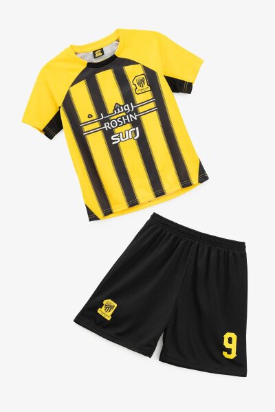 Купити Футбольна форма для хлопчика BLD AL ITTIHAD BENZEMA 110 см Жовтий Артикул: 2000990974778 Фото №6