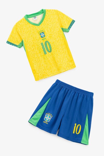 Купити Футбольна форма для хлопчика BLD БРАЗИЛИЯ NEYMAR JR 104 см Жовтий Артикул: 2000903882244 Фото №6