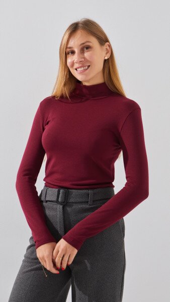 Купить Гольф однотонный женский 2512 44 Бордовый Артикул: 2000999287527 Фото №3