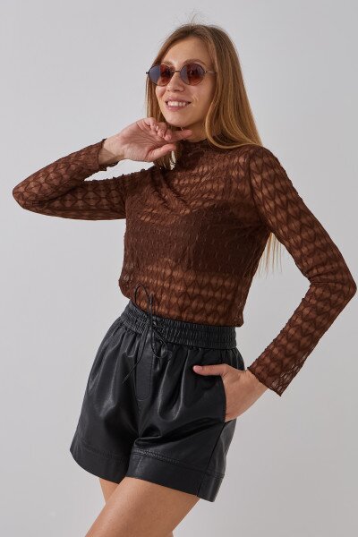Купити Гольф однотонний жіночий Rong Rong 993 One Size Коричневий Артикул: 2000990897268 Фото №1