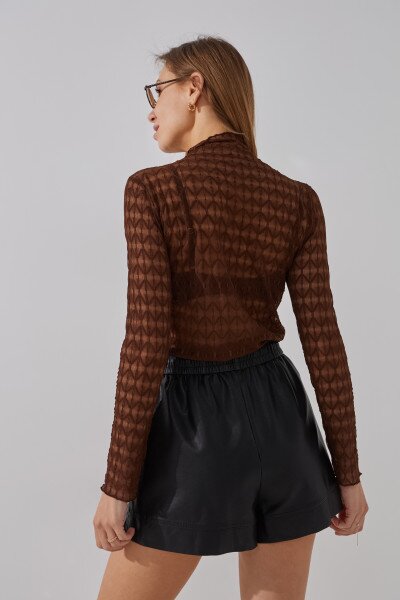 Купити Гольф однотонний жіночий Rong Rong 993 One Size Коричневий Артикул: 2000990897268 Фото №3