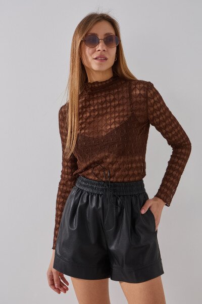 Купити Гольф однотонний жіночий Rong Rong 993 One Size Коричневий Артикул: 2000990897268 Фото №6