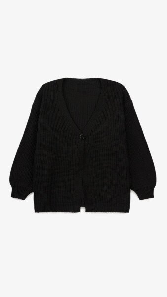 Купить Кардиган однотонный женский 1025 One Size Черный Артикул: 2000999177507 Фото №8