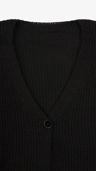 Купить Кардиган однотонный женский 1025 One Size Черный Артикул: 2000999177507 Фото №9