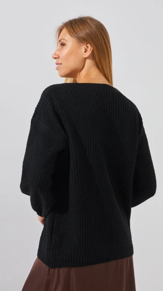 Кардиган однотонный женский 1025 One Size Черный  Фото №5
