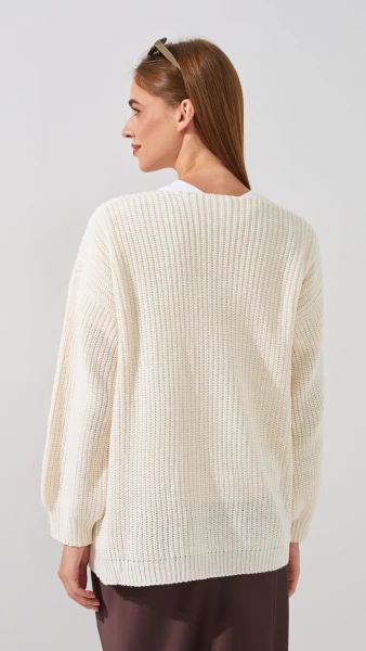 Кардиган однотонный женский 1025 One Size Молочный  Фото №4