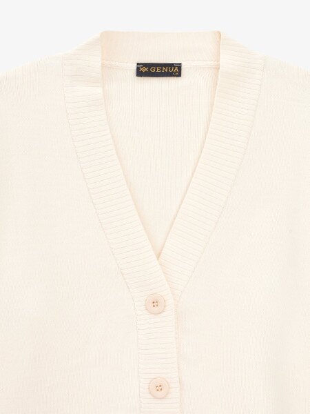 Купить Кардиган однотонный женский GENUA G01109-0004 L/XL Молочный Артикул: 2000999550430 Фото №7