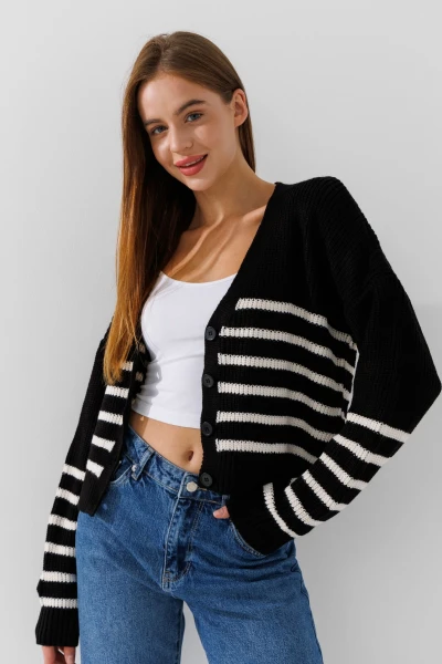 Кардиган с узором женский Park karon 8023 One Size Черный  Фото №3