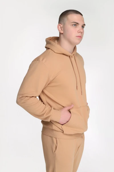 Худі однотонний чоловічий Demos DMS006 baza 3XL Бежевий (2000989425885D)  Фото №1