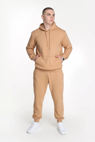 Худі однотонний чоловічий Demos DMS006 baza 3XL Бежевий (2000989425885D)  Фото №4