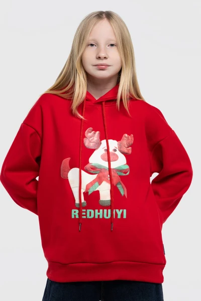 Худи с принтом для девочки XZKAMI 23092 158 см Красный (2000990106315W)(NY)  Фото №0
