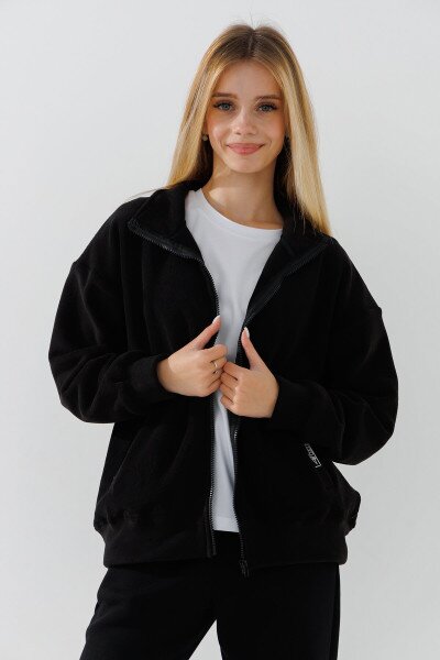 Купити Кофта однотонна для хлопчика Lizi 24870 158 см Чорний Артикул: 2000990783134 Фото №1