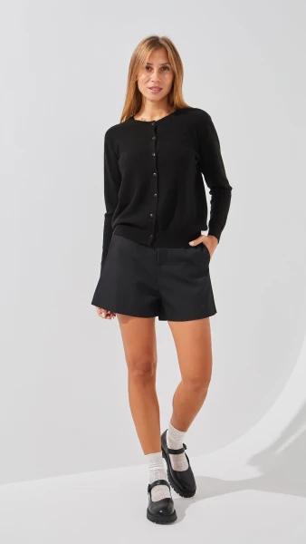 Купити Кофта однотонна жіноча On me T23163 One Size Чорний Артикул: 2000999154478 Фото №2