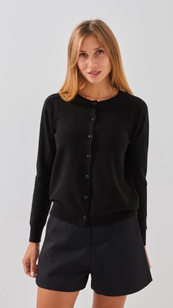 Купить Кофта однотонная женская On me T23163 One Size Черный Артикул: 2000999154478 Фото №1