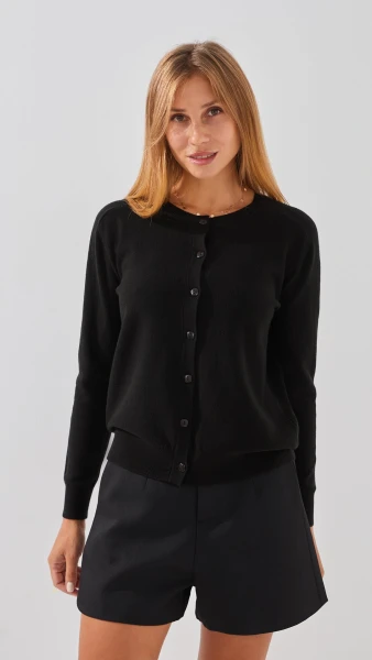 Купити Кофта однотонна жіноча On me T23163 One Size Чорний Артикул: 2000999154478 Фото №1