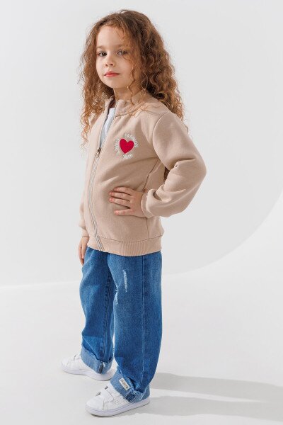 Купить Кофта с принтом для девочки Baby Show 14362 116 см Бежевый Артикул: 2000990777461 Фото №4