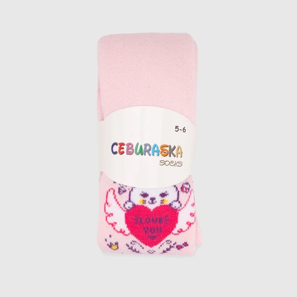 Колготы для девочки Ceburahka Котик 1-2 года Розовый (2000990258274D)  Фото №5