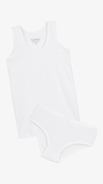 Купить Комплект белья майка+трусы для девочки Katomino K128515 98-104 см Белый Артикул: 2000999215513 Фото №1