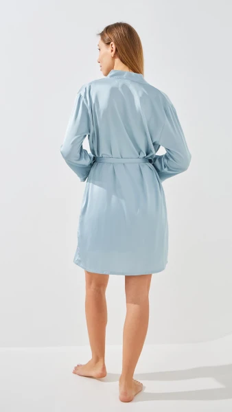 Купити Комплект халат+нічна сорочка жіночий 49156-8 2XL Блакитний Артикул: 2000999476198 Фото №8