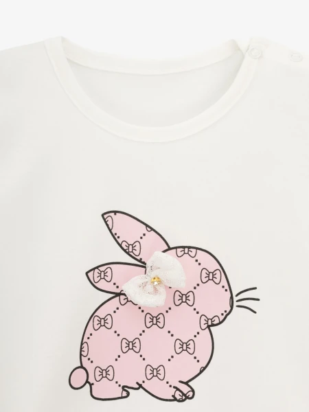 Купити Костюм футболка+шорти для дівчинки Mini Papi 2654 86 см Рожевий Артикул: 2000999604140 Фото №3