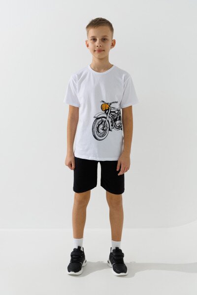Купить Костюм футболка+шорты для мальчика Happy Kids 018 128 см Белый Артикул: 2000991021181 Фото №1